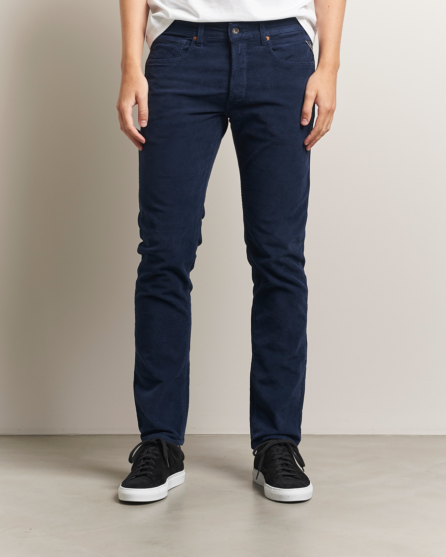 Men | Trousers | Replay | Grover Corduroy 5-Pocket Pants Navy