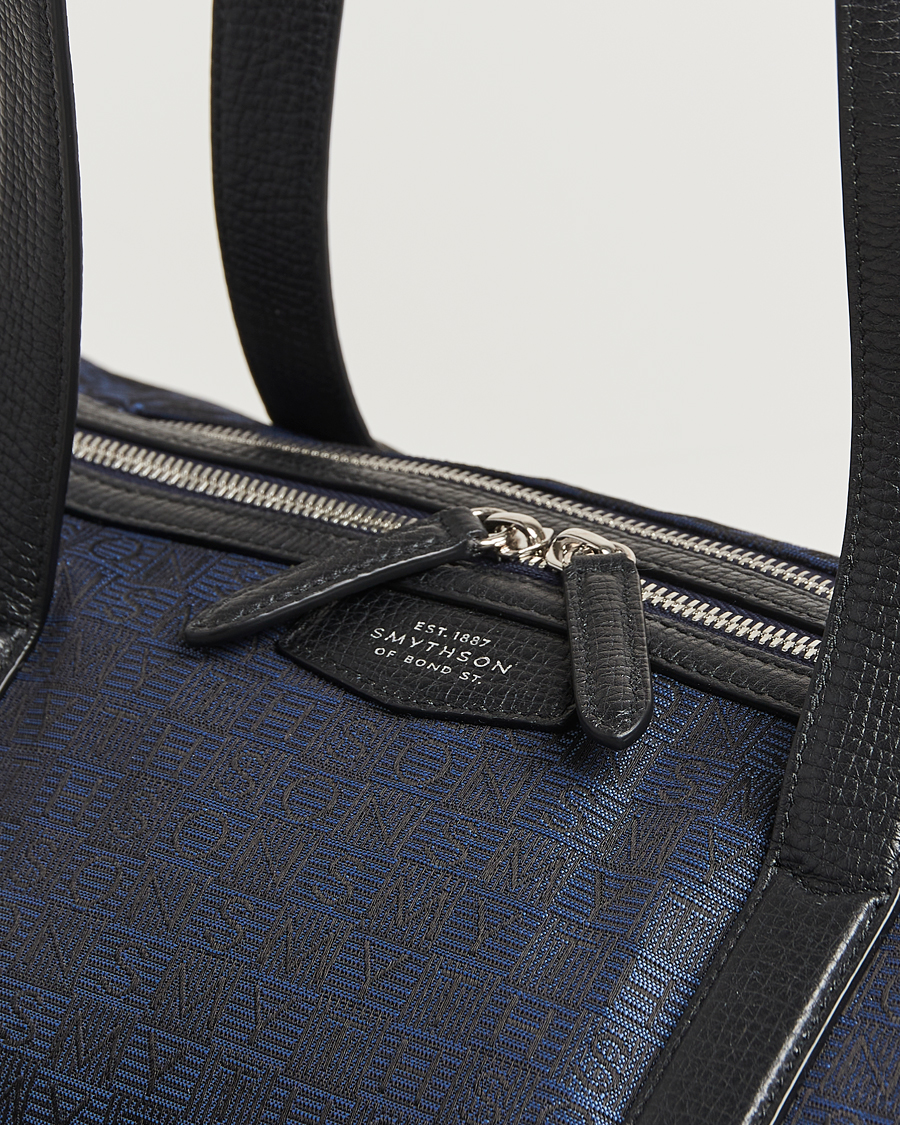 Men | Bags | Smythson | Canvas Stamp Small Travel Bag Navy