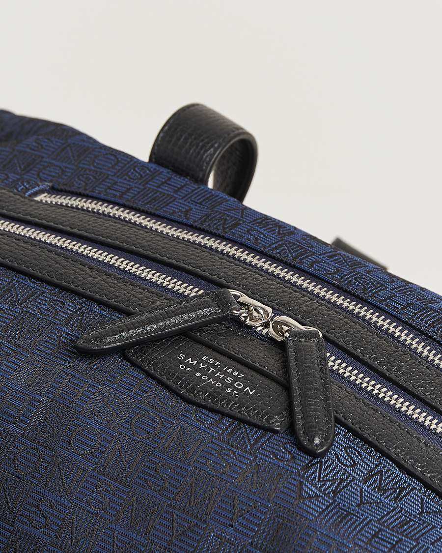 Men | Bags | Smythson | Canvas Stamp Travel Bag Navy