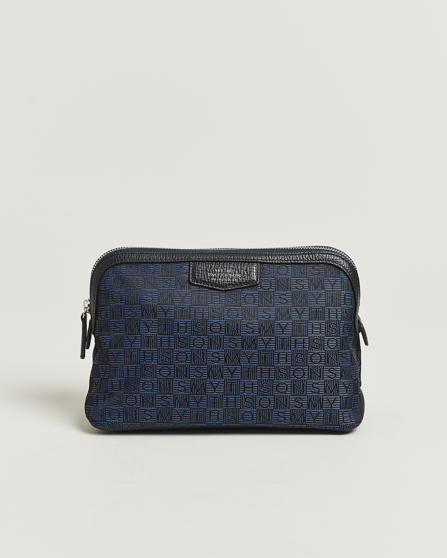 Men | Bags | Smythson | Canvas Stamp Travel Pouch Navy