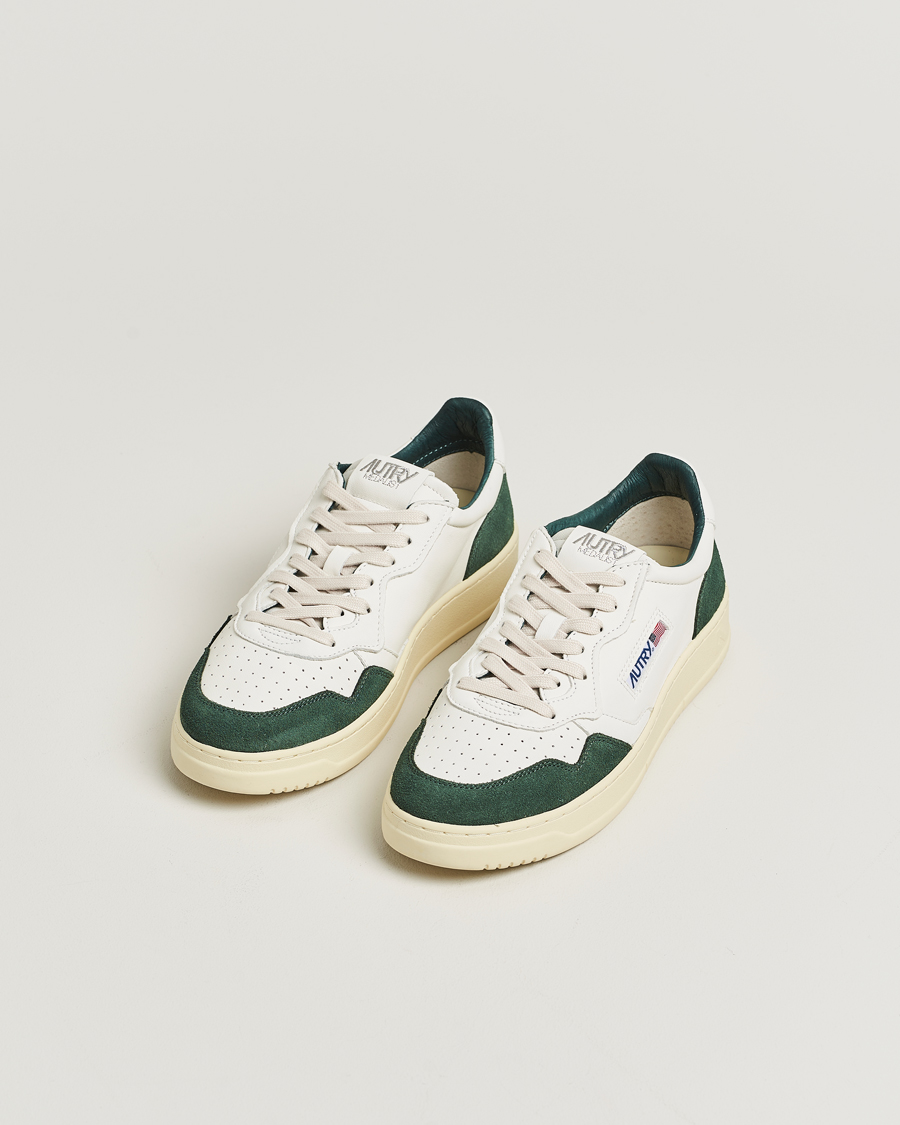 Autry Medalist Low Sneaker White/Bottle Green at CareOfCarl.com