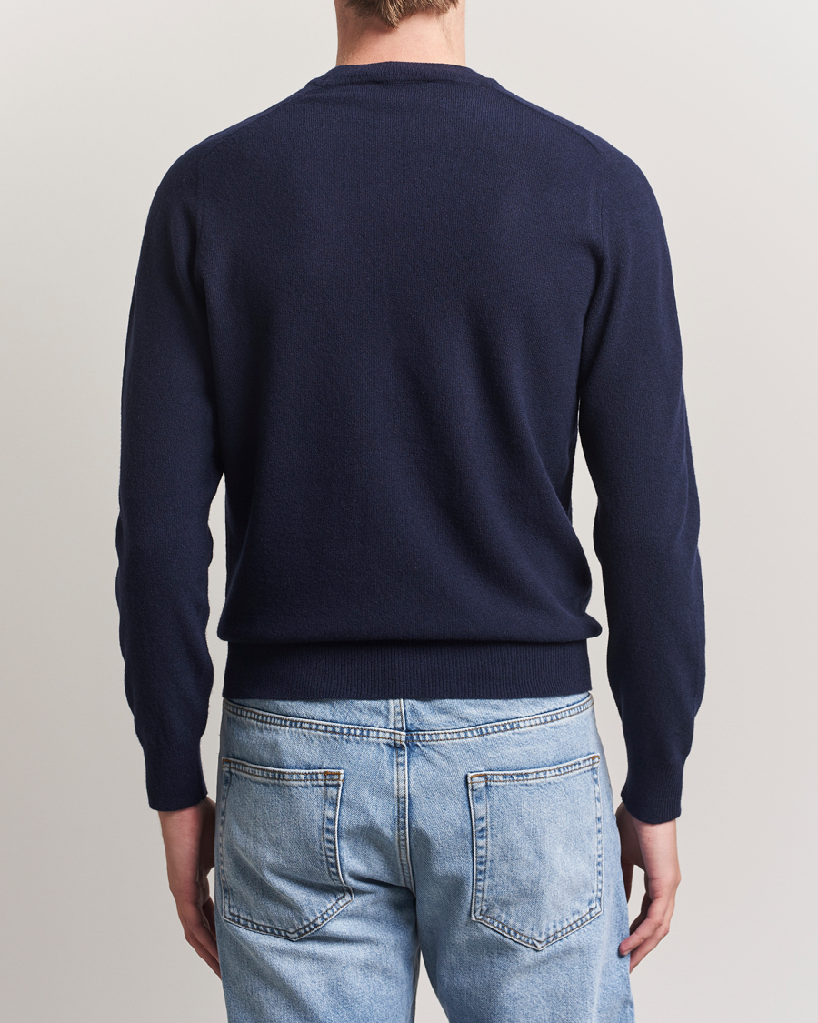 Men | Sweaters & Knitwear | Altea | Wool/Cashmere Crew Neck Pullover Navy
