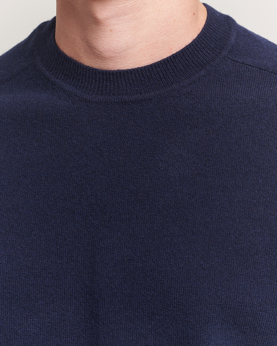 Men | Sweaters & Knitwear | Altea | Wool/Cashmere Crew Neck Pullover Navy