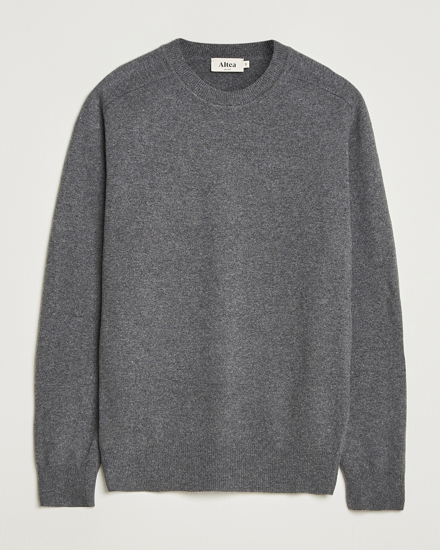 Men | Sweaters & Knitwear | Altea | Wool/Cashmere Crew Neck Pullover Charcoal