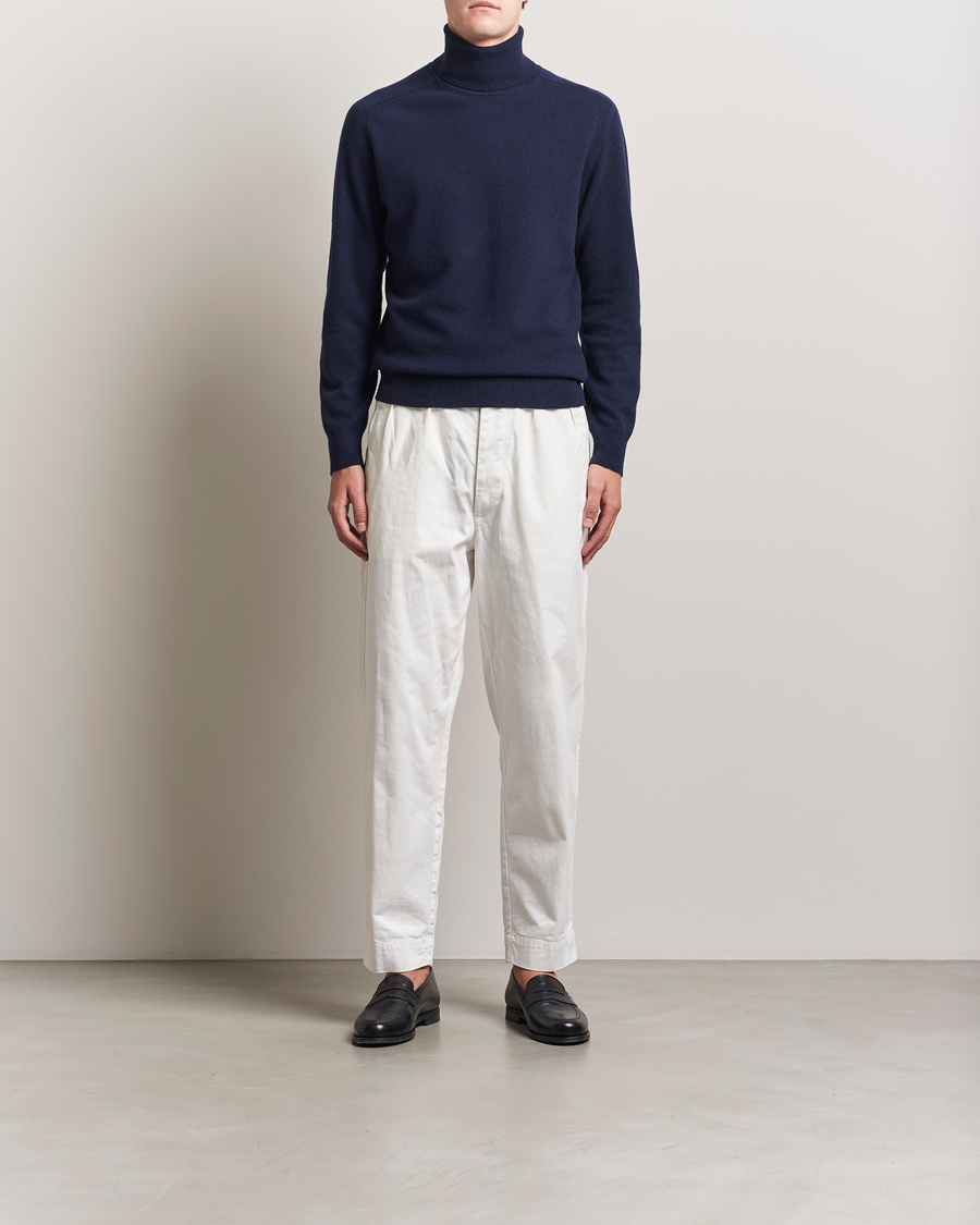 Men | Sweaters & Knitwear | Altea | Wool/Cashmere Rollneck Navy