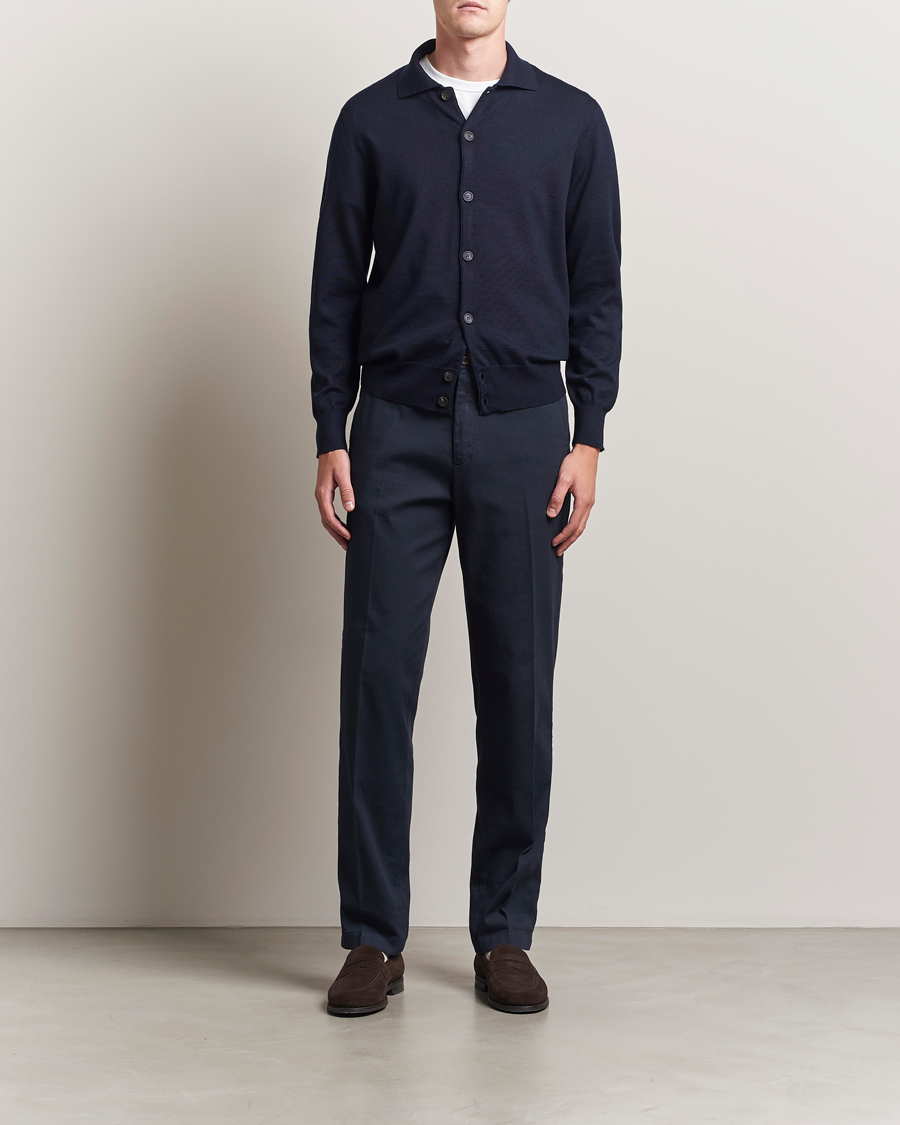 Men | Sweaters & Knitwear | Altea | Merino Wool Cardigan Navy