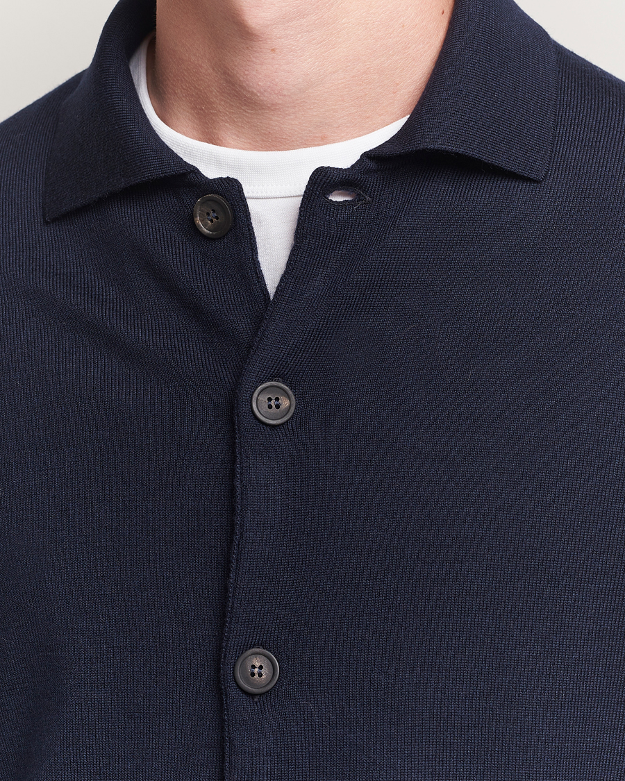 Men | Sweaters & Knitwear | Altea | Merino Wool Cardigan Navy