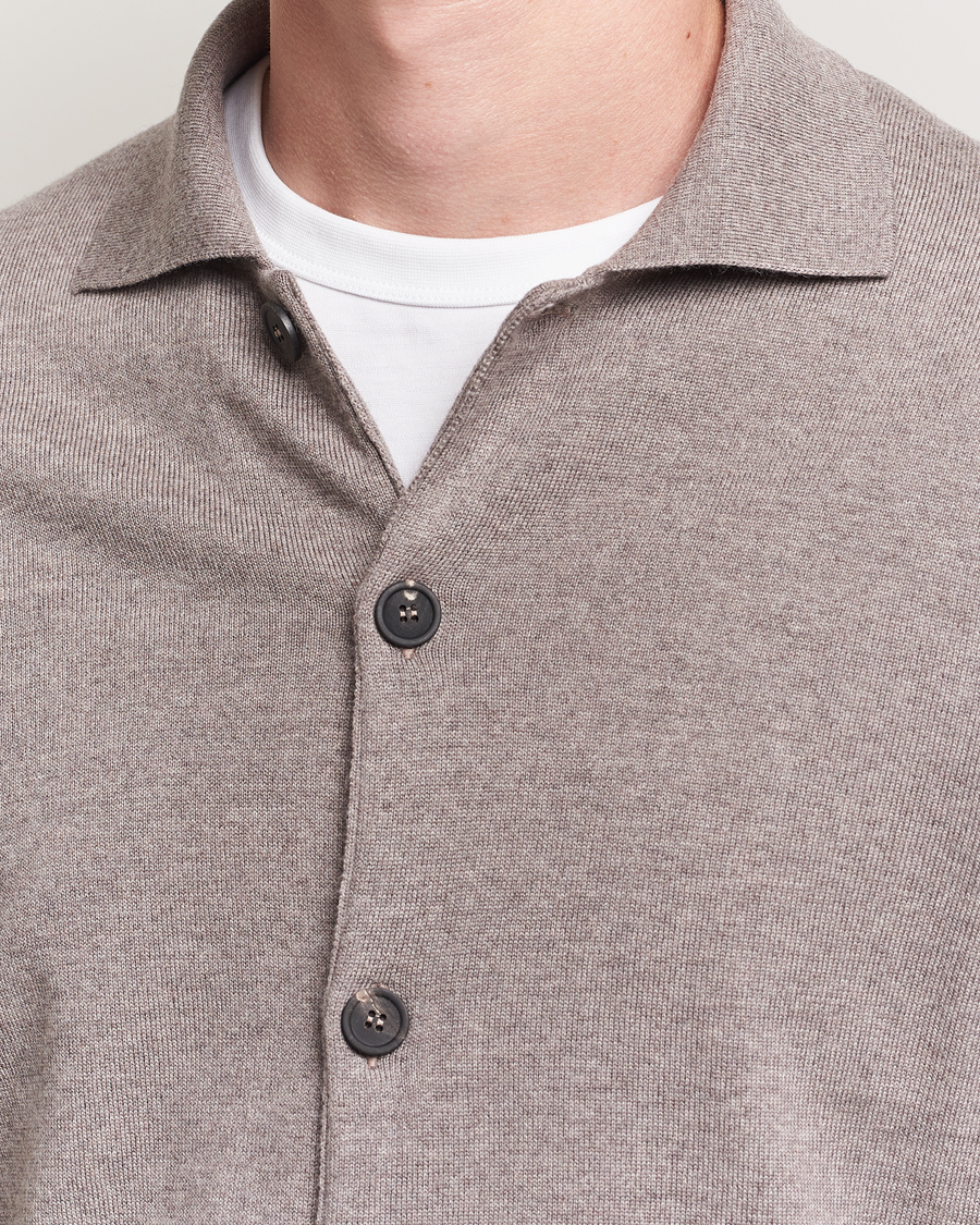 Men | Sweaters & Knitwear | Altea | Merino Wool Cardigan Taupe