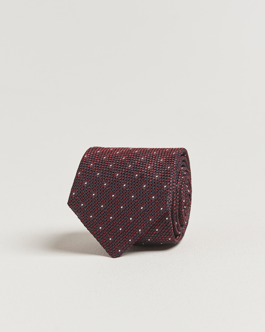 Men | Amanda Christensen Silk Grenadine Dot 8cm Tie Wine | Amanda Christensen | Silk Grenadine Dot 8cm Tie Wine