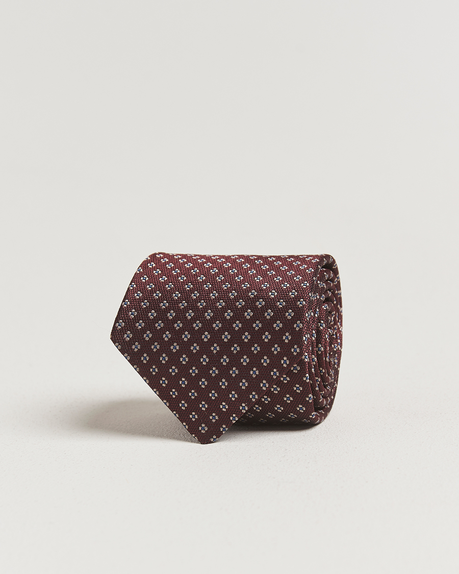 Men | Amanda Christensen Silk Flower 8cm Tie Wine | Amanda Christensen | Silk Flower 8cm Tie Wine