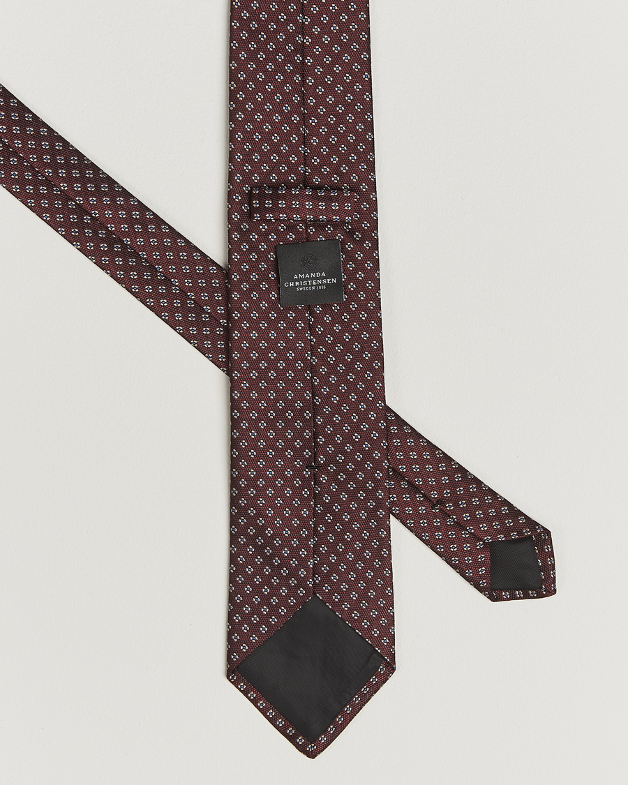 Men | Amanda Christensen Silk Flower 8cm Tie Wine | Amanda Christensen | Silk Flower 8cm Tie Wine