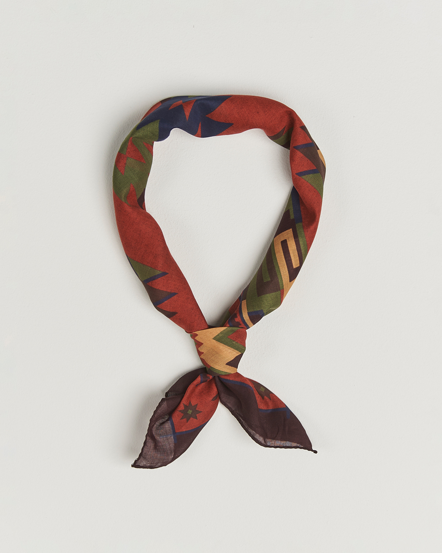 Men | Amanda Christensen Cotton Voilé Printed Bandana Rust | Amanda Christensen | Cotton Voilé Printed Bandana Rust