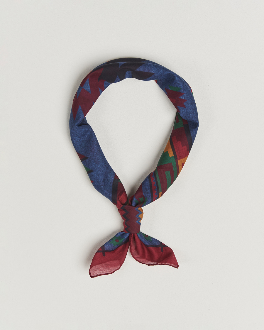Men | Dress Scarves | Amanda Christensen | Cotton Voilé Printed Bandana Navy