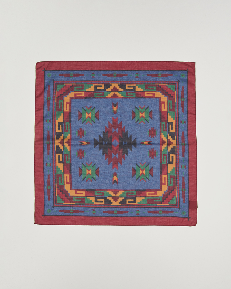 Men | Dress Scarves | Amanda Christensen | Cotton Voilé Printed Bandana Navy