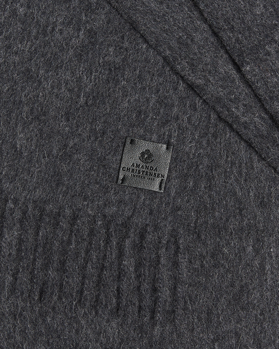 Men | Scarves | Amanda Christensen | Wool Scarf Dark Grey Melange