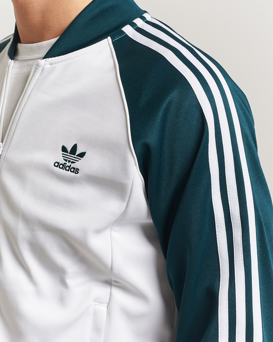 adidas Originals Classic Track Jacket White/Green at CareOfCarl.com