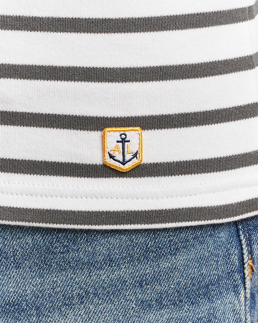 Men | T-Shirts | Armor-lux | Houat Héritage Stripe Long Sleeve T-Shirt Milk/Chiméra