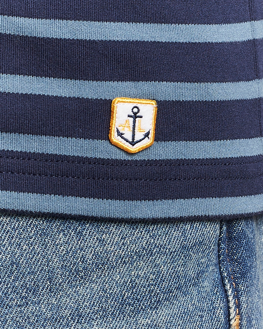 Men | T-Shirts | Armor-lux | Houat Héritage Stripe Long Sleeve T-Shirt Deep Marine/Bluefin