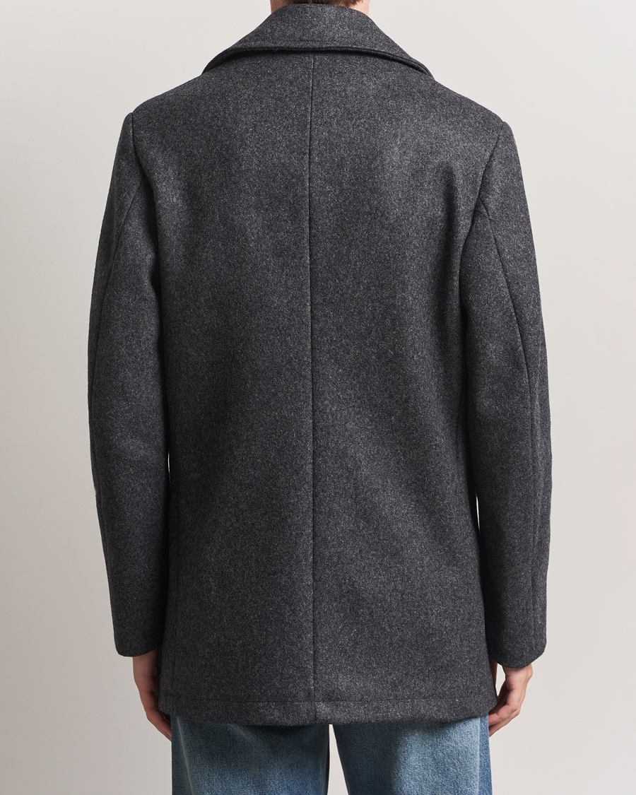 Men | Coats & Jackets | Armor-lux | Kermor Wool Peacoat Grey Melange