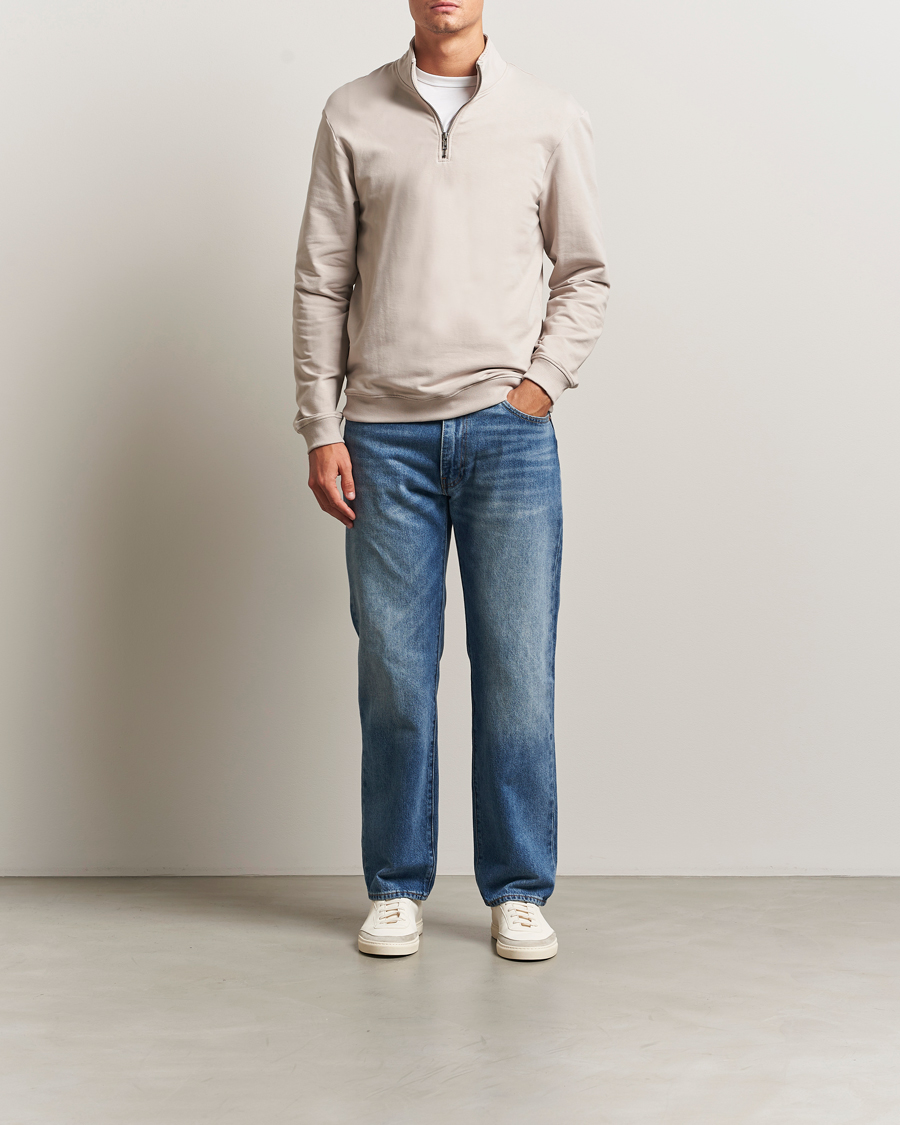 Men | Sweaters & Knitwear | Bread & Boxers | Loungewear Half Zip Greige