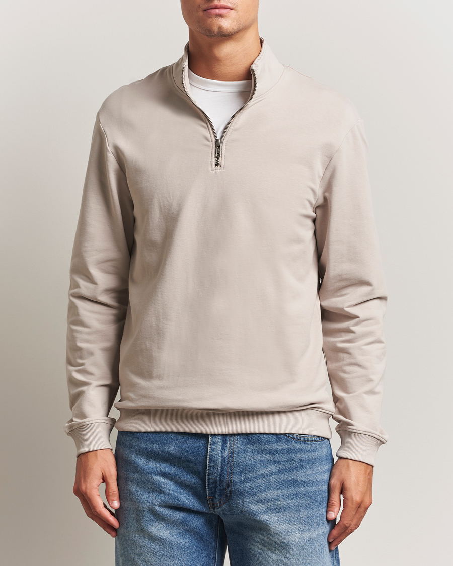 Men | Sweaters & Knitwear | Bread & Boxers | Loungewear Half Zip Greige