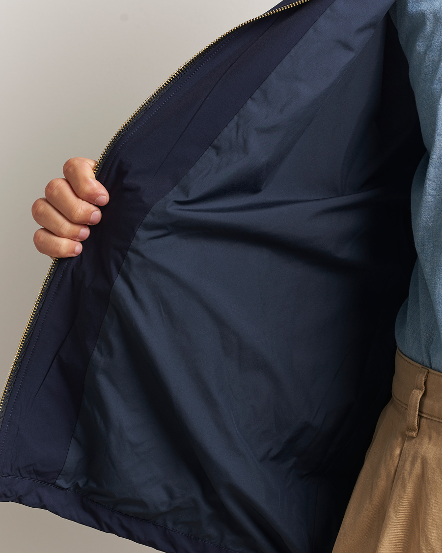 Men | Coats & Jackets | Drôle de Monsieur | La Veste Capuche Slogan Jacket Navy