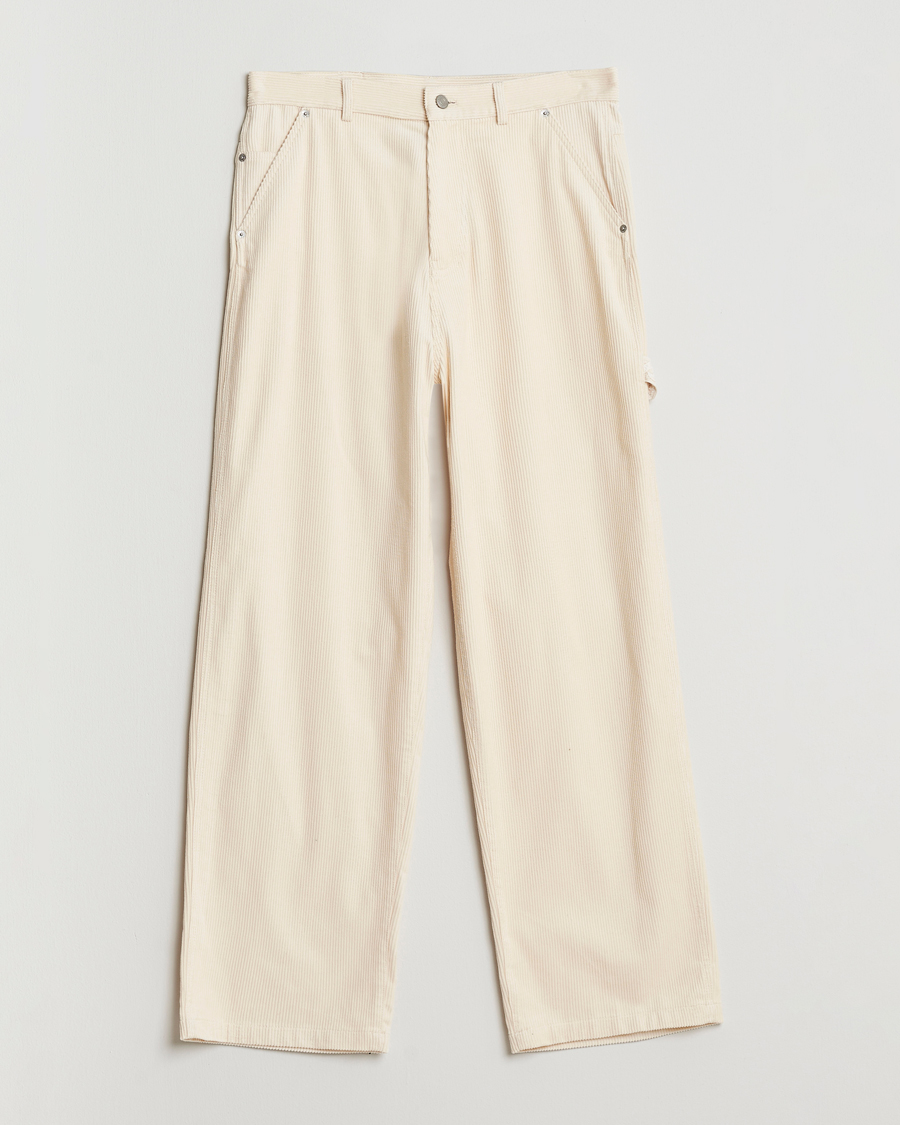 Men | Trousers | Drôle de Monsieur | Baggy Corduroy Workwear Pants Ecru
