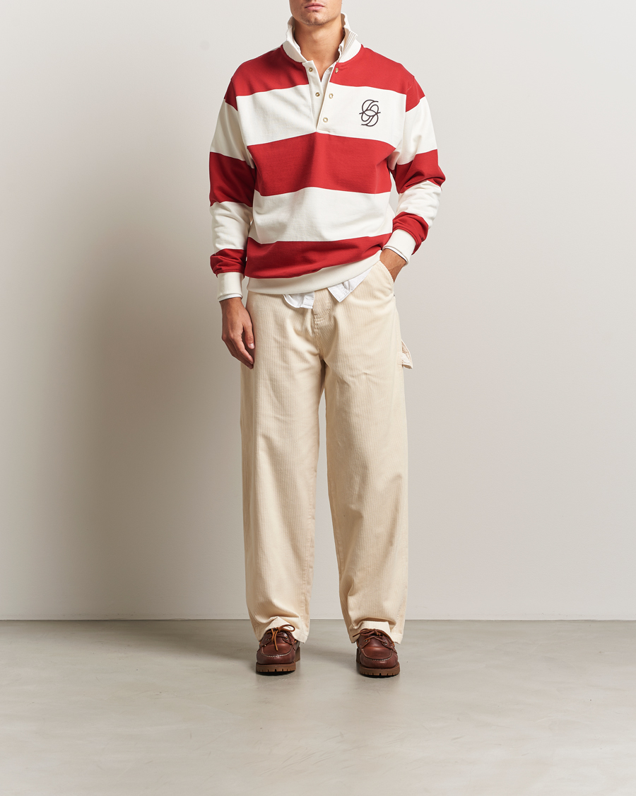 Men | Trousers | Drôle de Monsieur | Baggy Corduroy Workwear Pants Ecru