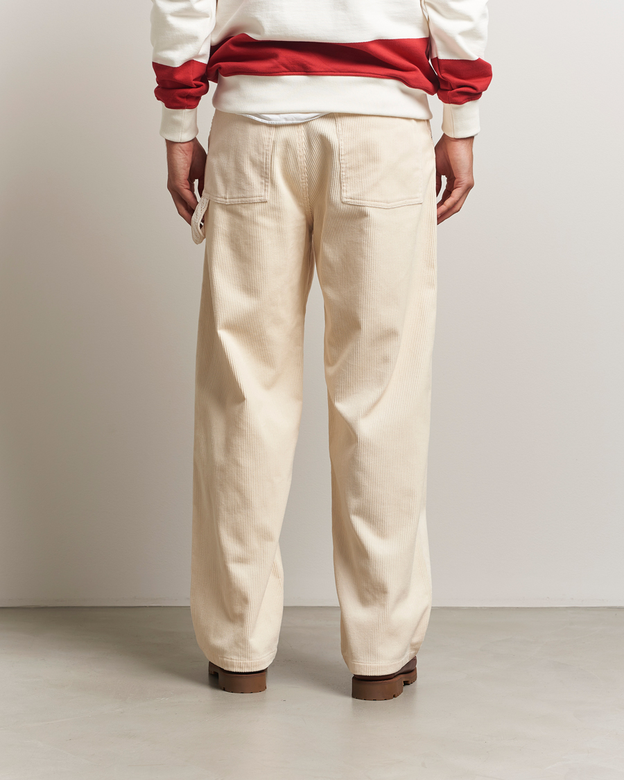 Men | Trousers | Drôle de Monsieur | Baggy Corduroy Workwear Pants Ecru