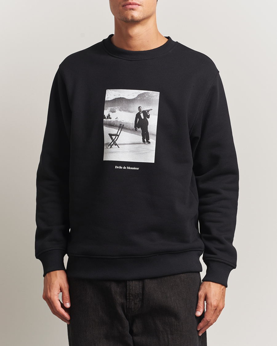 Drôle de Monsieur Ice Skating Waiter Sweatshirt Black at