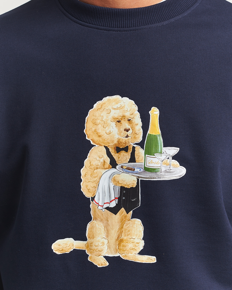 Men | Sweaters & Knitwear | Drôle de Monsieur | Poodle Sweatshirt Navy