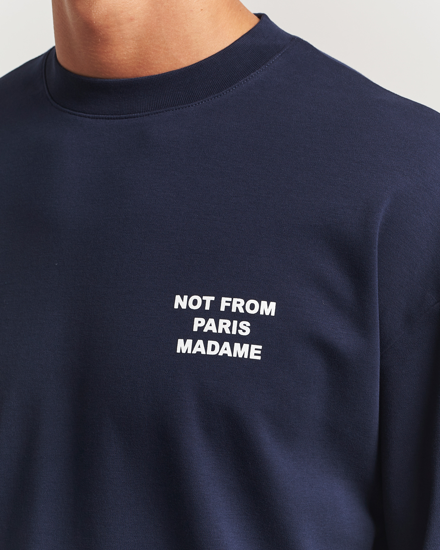 Men | T-Shirts | Drôle de Monsieur | Slogan Long Sleeve T-Shirt Navy