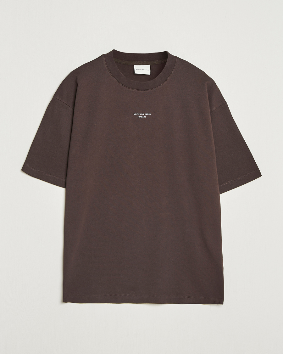 Men | T-Shirts | Drôle de Monsieur | Classic Slogan T-Shirt Dark Brown