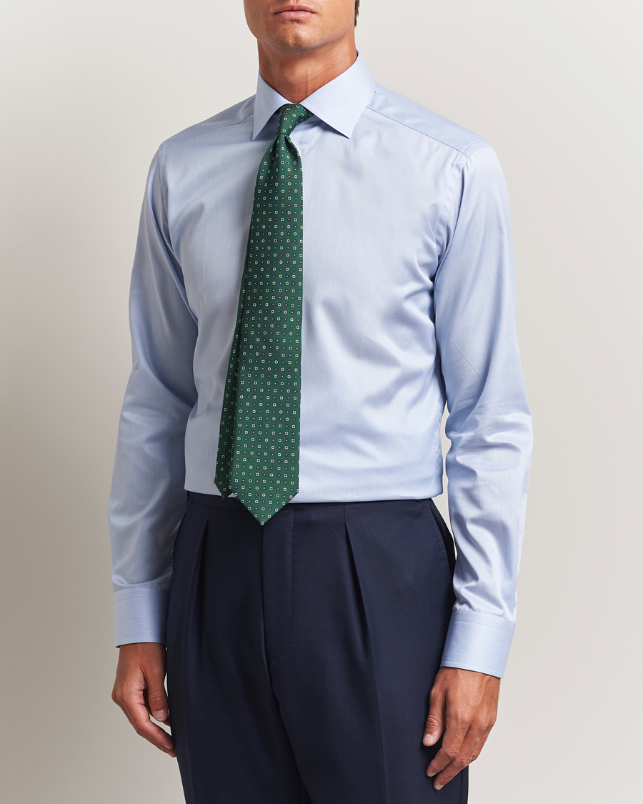 Men | Shirts | Eton | Slim Fit Signature Twill Paspoal Shirt Light Blue