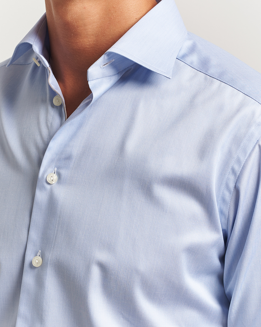 Men | Shirts | Eton | Slim Fit Signature Twill Paspoal Shirt Light Blue