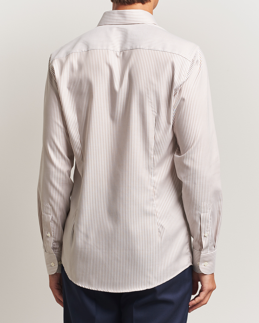 Men | Shirts | Eton | Slim Fit Bengal Striped Oxford Shirt Beige