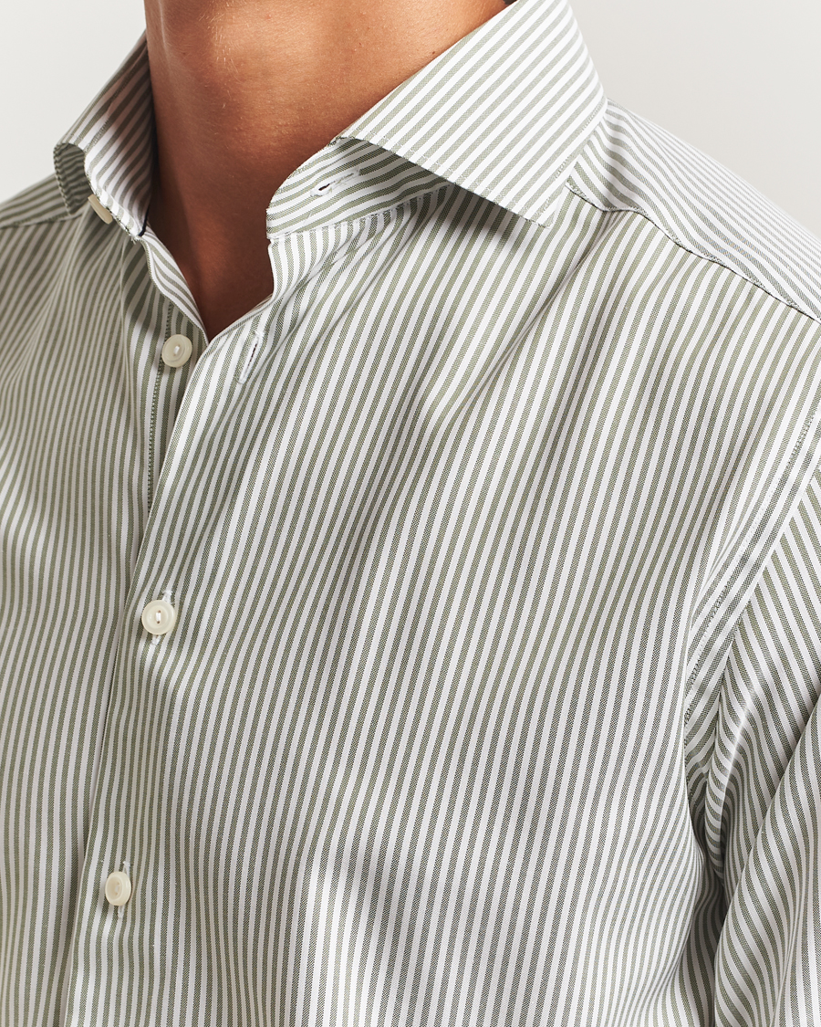 Men | Shirts | Eton | Slim Fit Bengal Striped Oxford Shirt Green