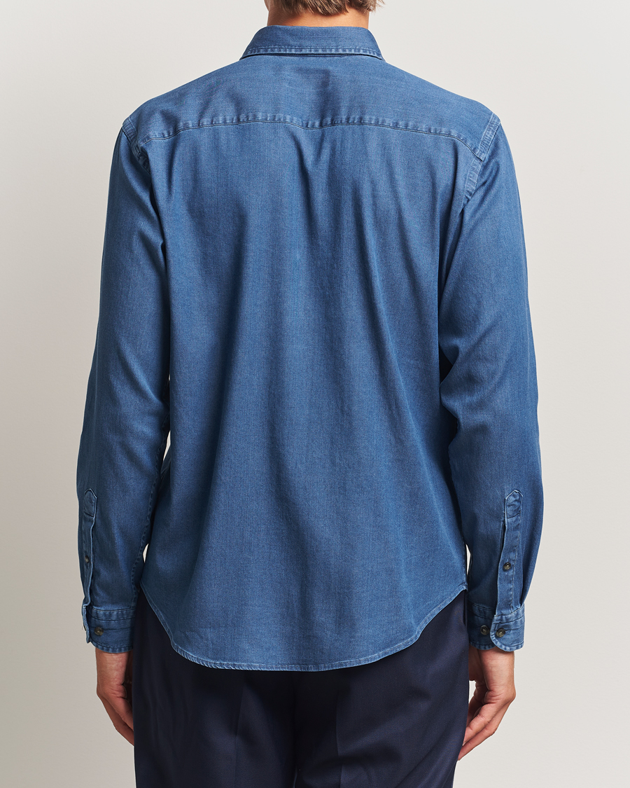 Men | Shirts | Eton | Casual Fit Denim Shirt Dark Wash