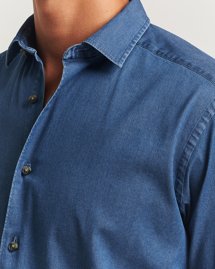 Men | Shirts | Eton | Casual Fit Denim Shirt Dark Wash