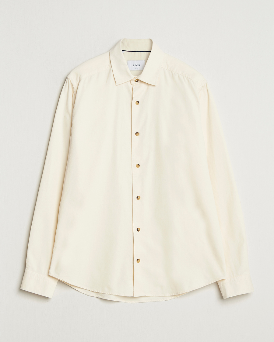 Men | Shirts | Eton | Casual Fit Corduroy Shirt Off White