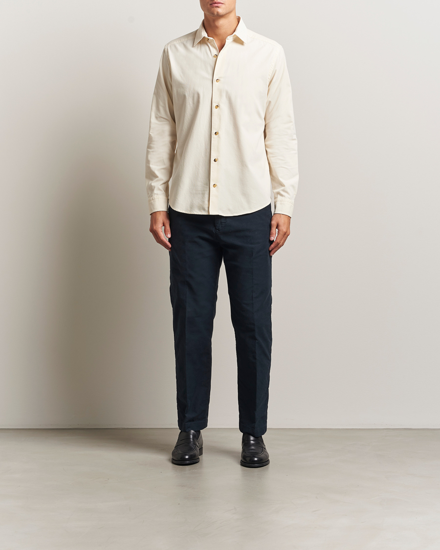Men | Shirts | Eton | Casual Fit Corduroy Shirt Off White