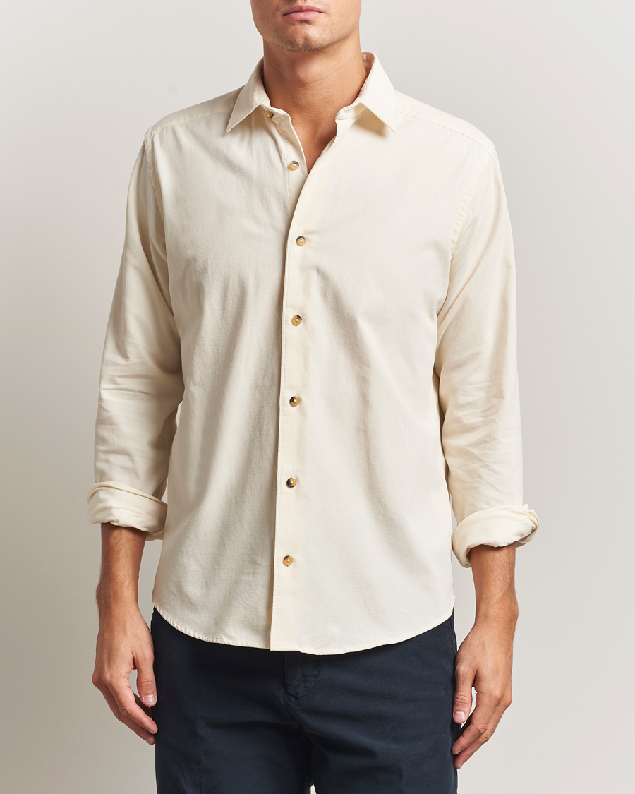 Men | Shirts | Eton | Casual Fit Corduroy Shirt Off White