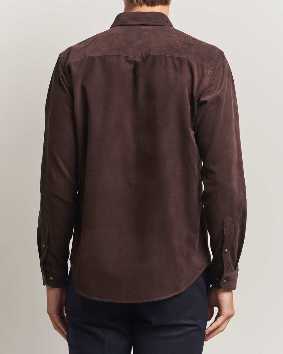 Men | Shirts | Eton | Casual Fit Corduroy Shirt Dark Brown