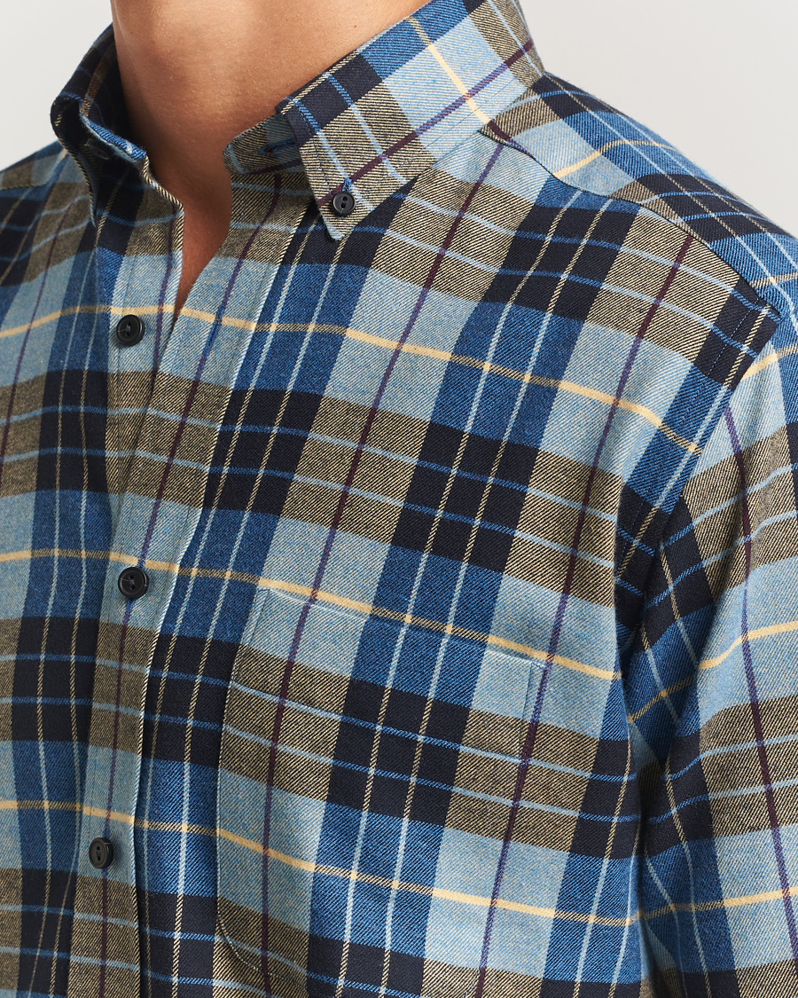 Men | Shirts | Eton | Casual Fit Checked Flannel Shirt Blue Multi