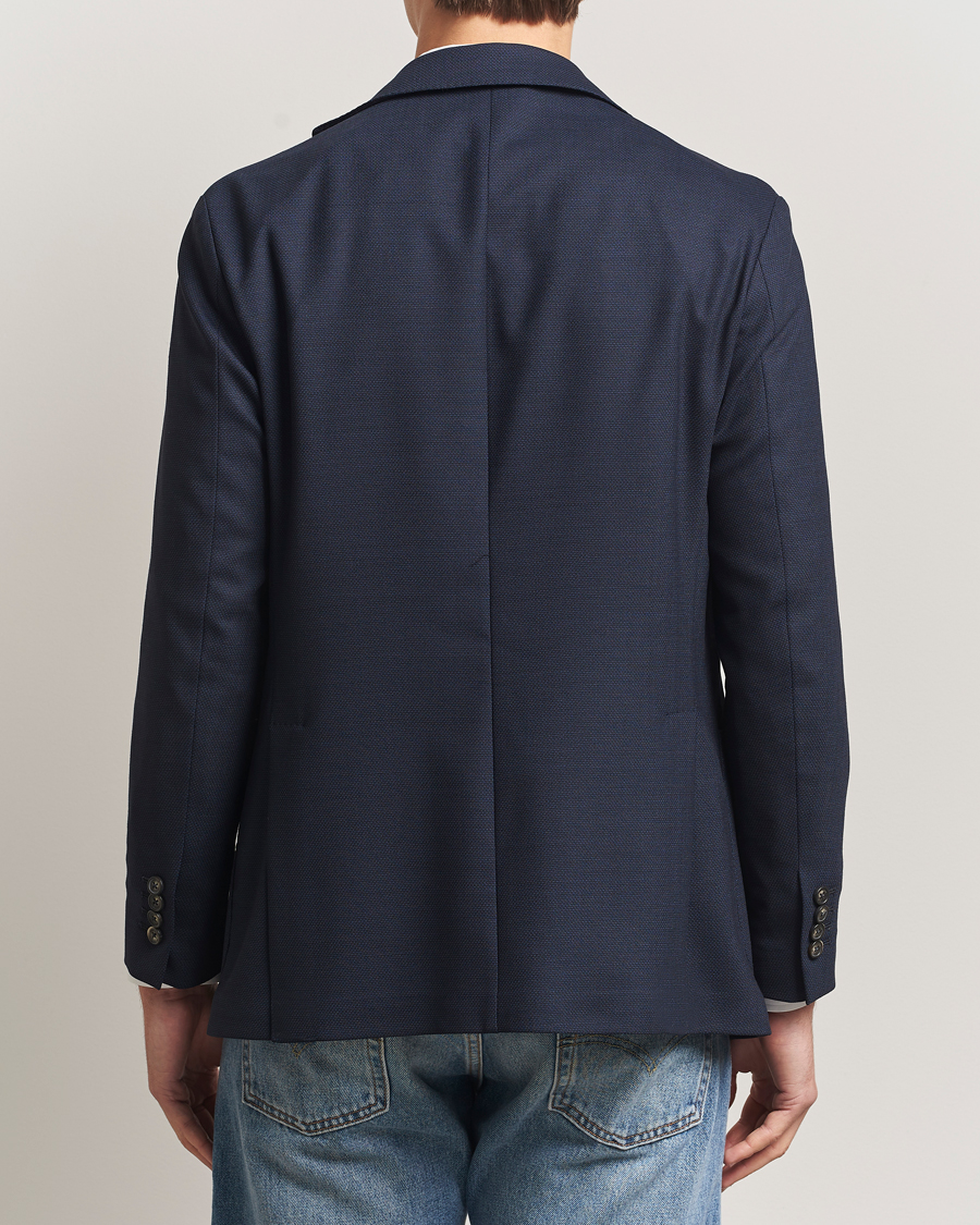 Men | Blazers | Eton | Wool Lana Tech Soft Blazer Navy Blue