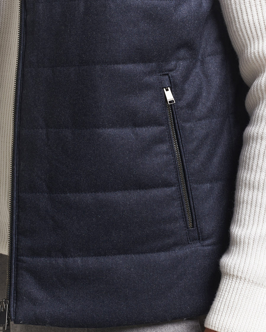Men | Coats & Jackets | Eton | Wool Padded Vest Navy