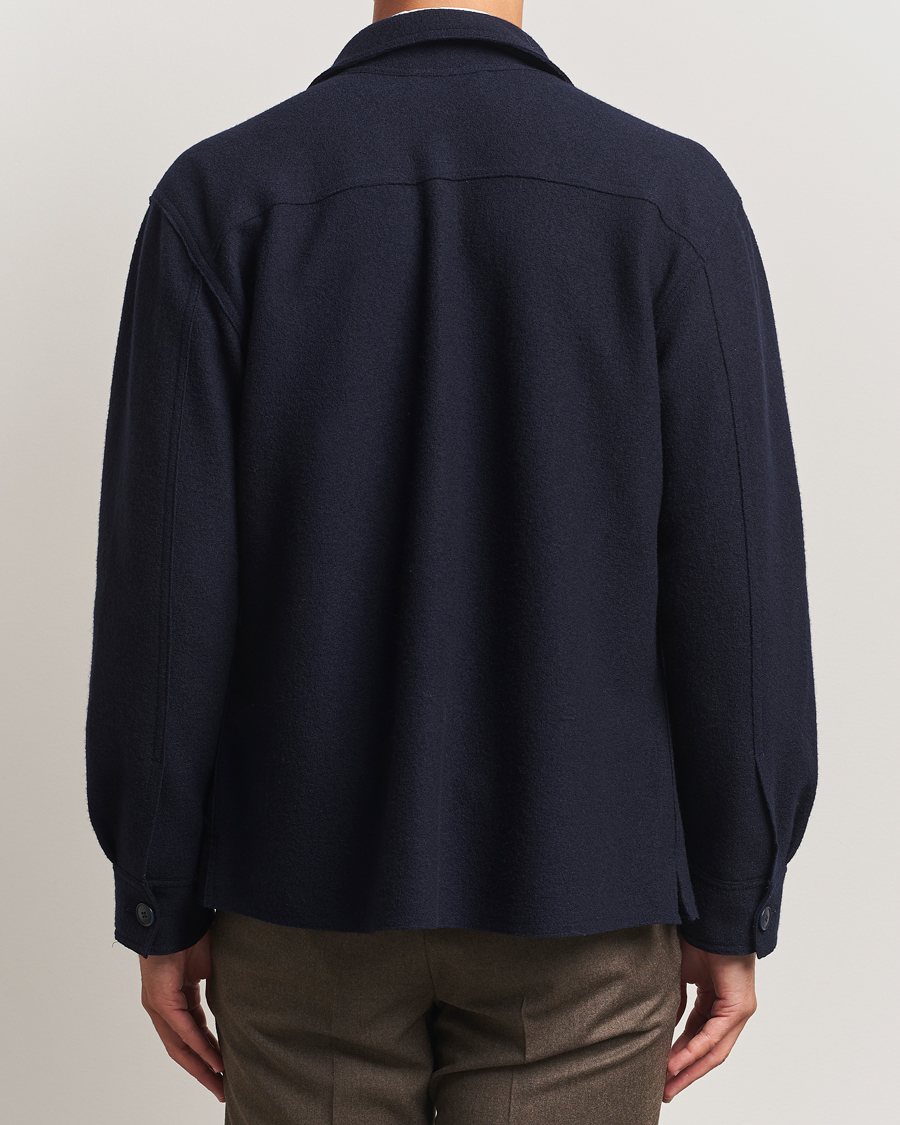 Men | Shirts | Eton | Boiled Wool Overshirt Navy