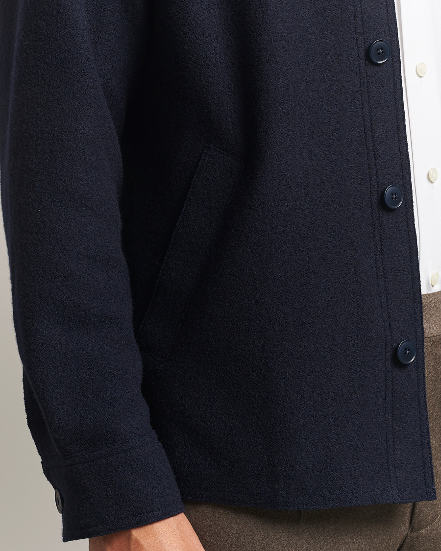 Men | Shirts | Eton | Boiled Wool Overshirt Navy