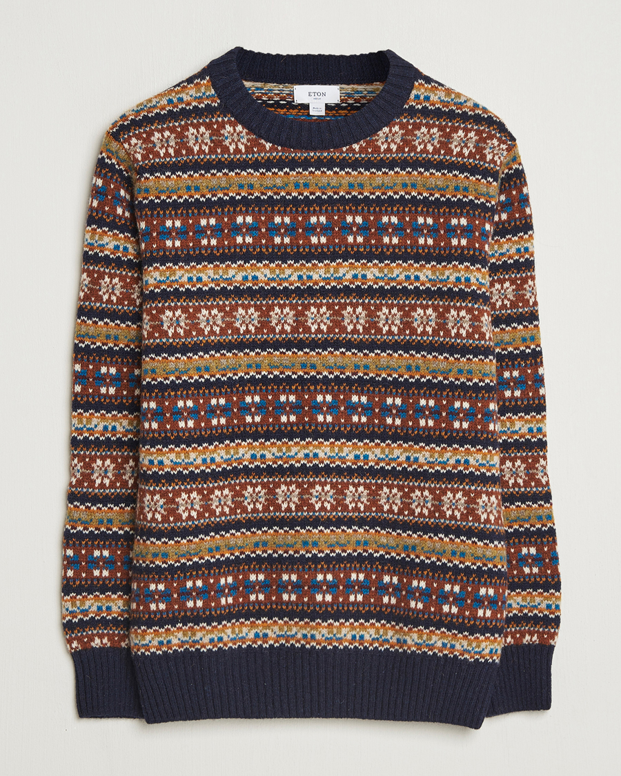 Men | Sweaters & Knitwear | Eton | Wool Knitted Fair Isle Sweater Multi