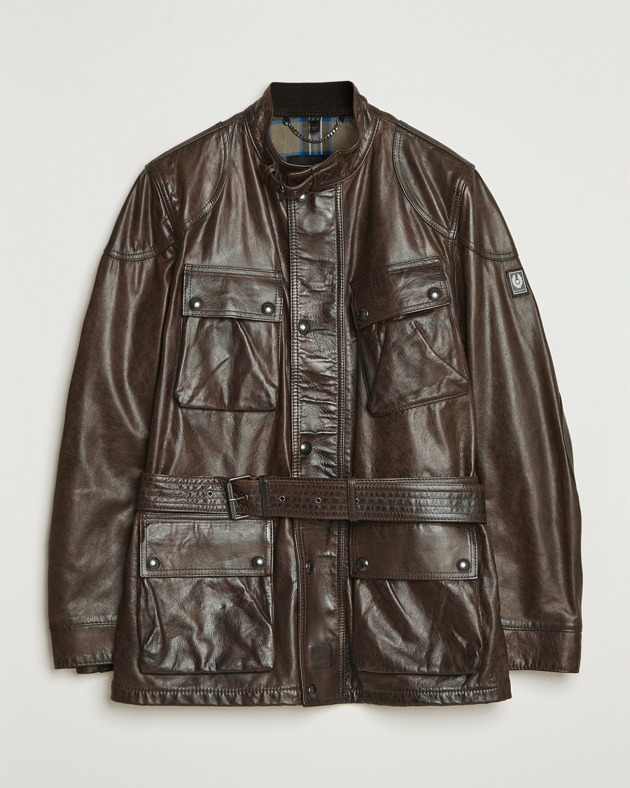 Men | Coats & Jackets | Belstaff | Trailmaster Panther Leather Jacket Dark Earth